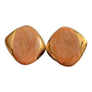 Vintage Goldtone and Caramel Colored Clip On Earrings